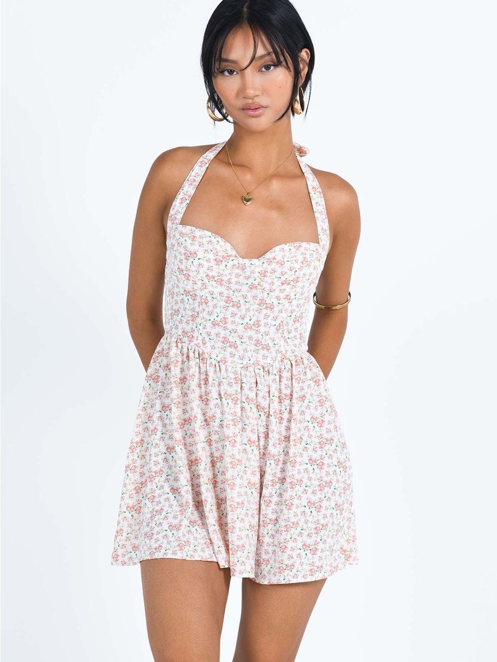 Princess Polly Lyle Mini Dress Pink Floral Cottagecore Feminine Size 10